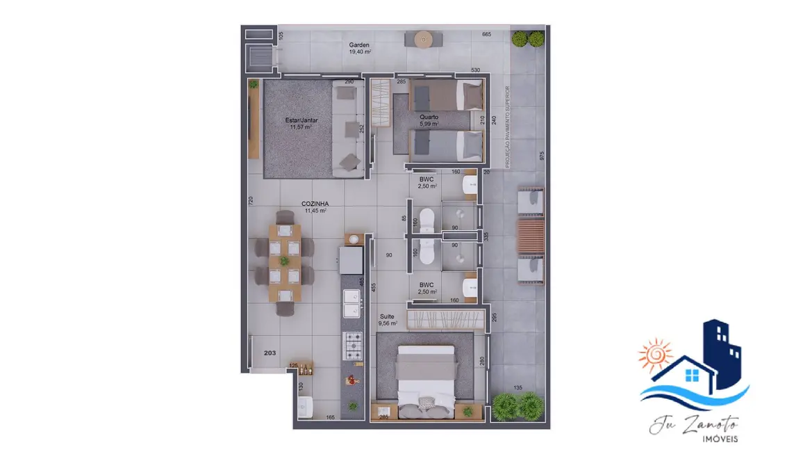 Apartamento com 2 quartos à venda, 63m2 em Matinhos - PR - imagem 5 Foto 5 de Apartamento com 2 quartos à venda, 63m2 em Matinhos - PR