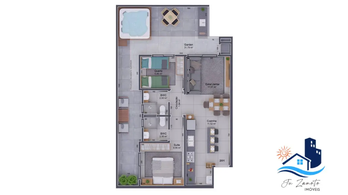 Apartamento com 2 quartos à venda, 63m2 em Matinhos - PR - imagem 3 Foto 3 de Apartamento com 2 quartos à venda, 63m2 em Matinhos - PR