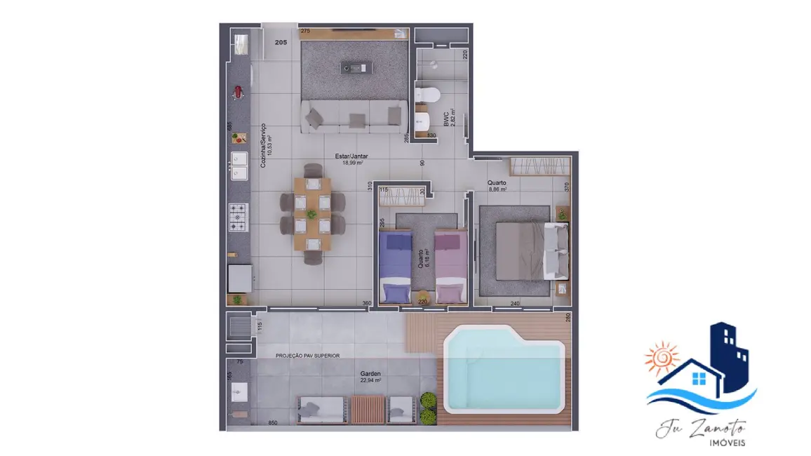 Apartamento com 2 quartos à venda, 63m2 em Matinhos - PR - imagem 7 Foto 7 de Apartamento com 2 quartos à venda, 63m2 em Matinhos - PR