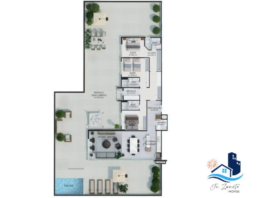 Apartamento com 3 quartos à venda, 131m2 em Matinhos - PR - imagem 4 Foto 4 de Apartamento com 3 quartos à venda, 131m2 em Matinhos - PR