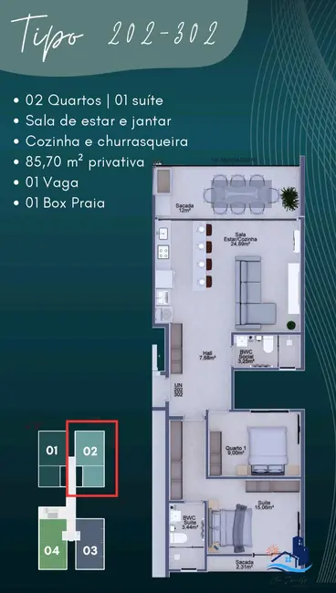 Foto 8 de Apartamento com 4 quartos à venda, 116m2 em Matinhos - PR