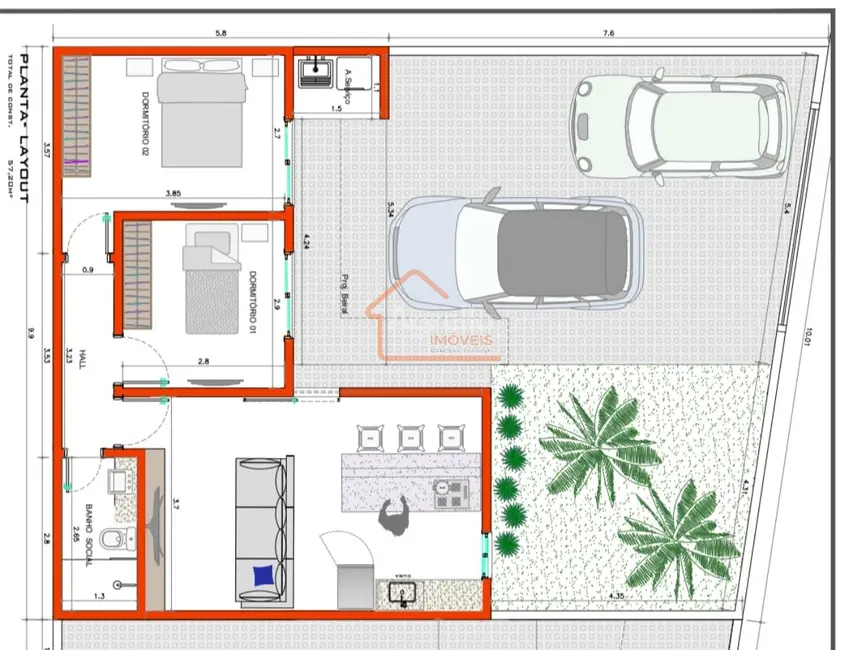 Foto 6 de Casa com 2 quartos à venda, 55m2 em Mogi Guacu - SP