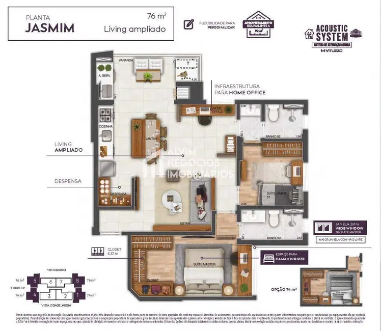 Foto 1 de Apartamento com 2 quartos à venda, 76m2 em Sao Jose Dos Campos - SP