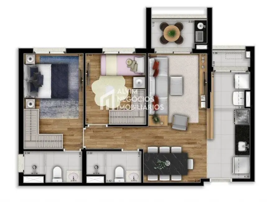Apartamento com 1 quarto à venda, 33m2 em Sao Jose Dos Campos - SP - imagem 7 Foto 7 de Apartamento com 1 quarto à venda, 33m2 em Sao Jose Dos Campos - SP