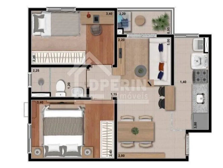 Foto 8 de Apartamento com 2 quartos à venda, 449546m2 em Recreio São Judas Tadeu, Sao Carlos - SP