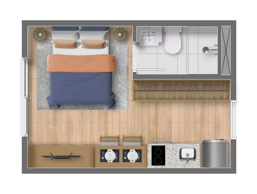 Foto 3 de Apartamento com 2 quartos à venda, 28m2 em Tatuapé, São Paulo - SP