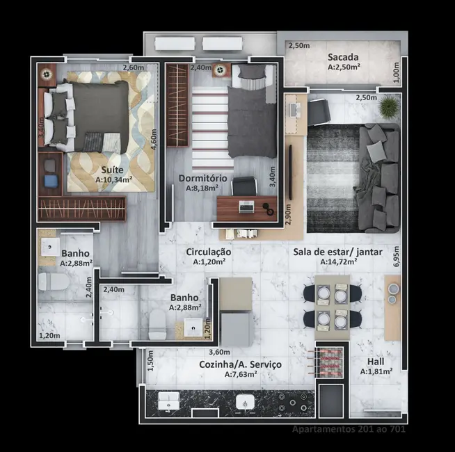 Foto 4 de Apartamento à venda, 76m2 em São José, Santa Maria - RS