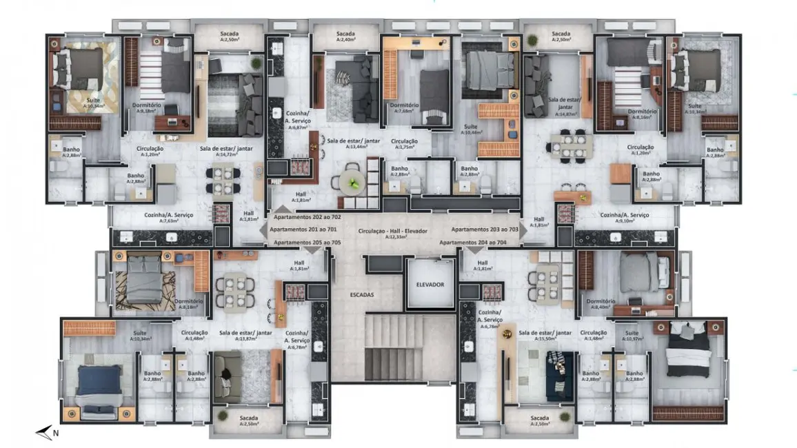 Foto 7 de Apartamento à venda, 76m2 em São José, Santa Maria - RS