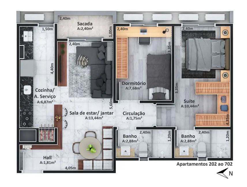 Foto 14 de Apartamento à venda, 76m2 em São José, Santa Maria - RS