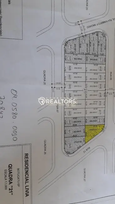 Foto 5 de Terreno / Lote à venda, 317m2 em Chácara Floresta, Botucatu - SP