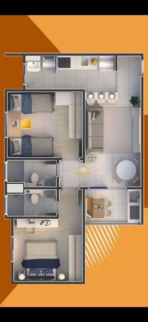Foto 3 de Apartamento com 2 quartos à venda, 59m2 em Balneário Salto Grande, Americana - SP