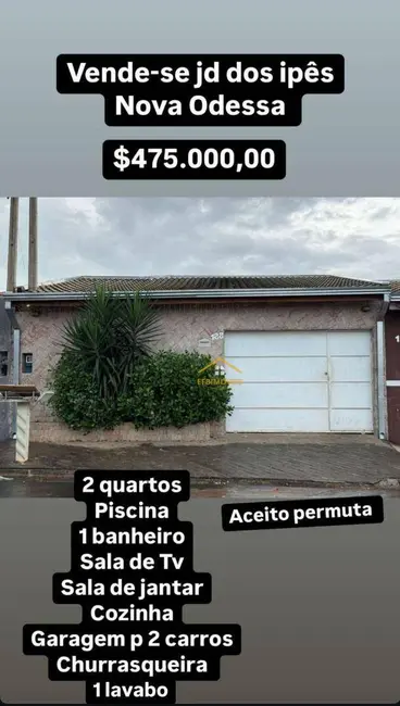 Foto 1 de Casa com 2 quartos à venda, 200m2 em Nova Odessa - SP