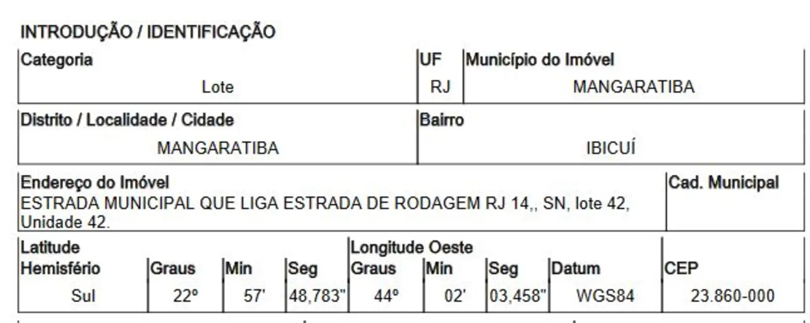 Foto 1 de Terreno / Lote com 1 quarto à venda, 707m2 em Mangaratiba - RJ