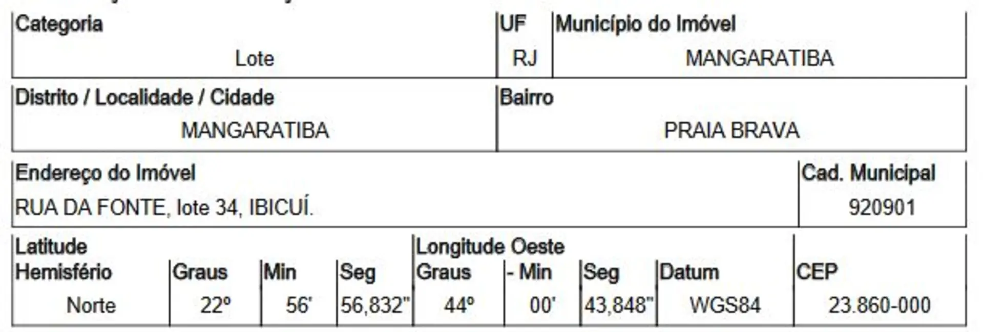 Foto 2 de Terreno / Lote com 1 quarto à venda, 874m2 em Mangaratiba - RJ