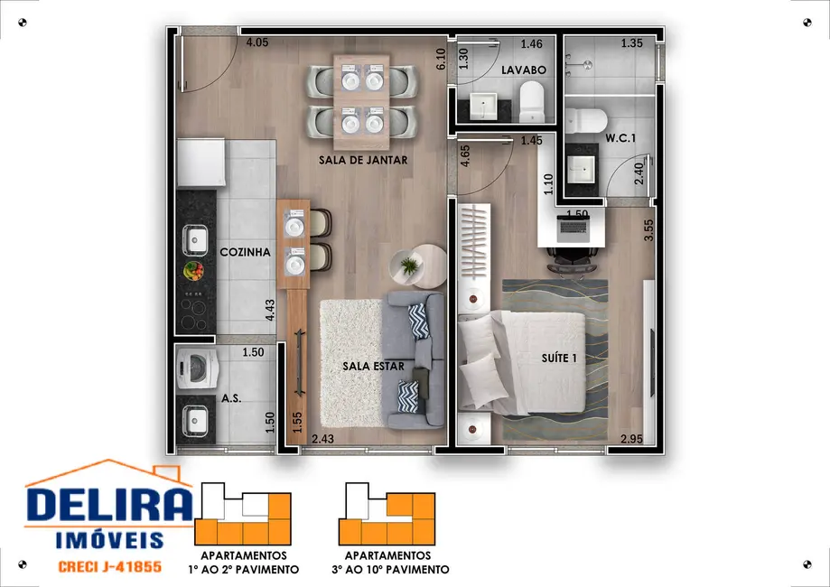 Foto 3 de Apartamento com 2 quartos à venda em Alvinópolis, Atibaia - SP