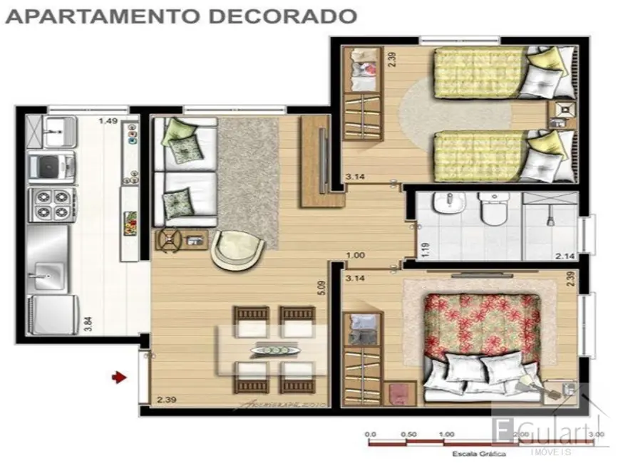 Foto 9 de Apartamento com 2 quartos à venda, 43m2 em Igara, Canoas - RS