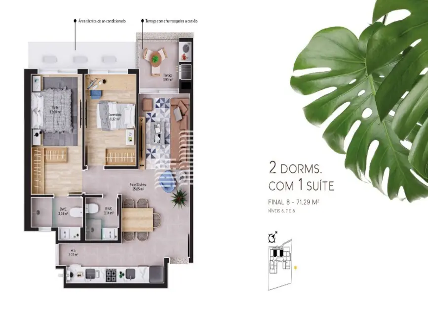 Foto 6 de Apartamento com 2 quartos à venda, 70m2 em Cacupé, Florianopolis - SC