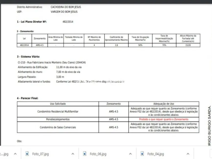 Foto 7 de Terreno / Lote à venda, 997m2 em Vargem do Bom Jesus, Florianopolis - SC