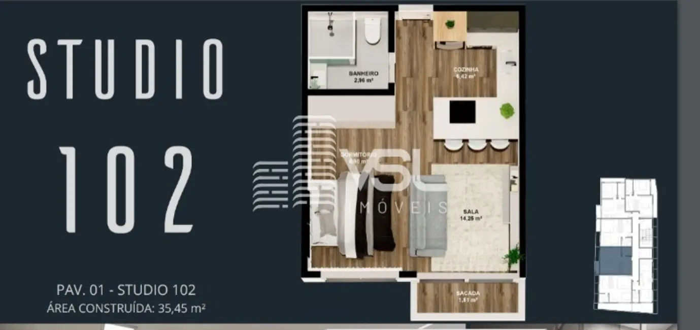 Apartamento com 1 quarto à venda, 35m2 em Campeche, Florianopolis - SC - imagem 2 Foto 2 de Apartamento com 1 quarto à venda, 35m2 em Campeche, Florianopolis - SC