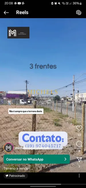 Terreno / Lote à venda, 1336m2 em Recanto do Sol I, Campinas - SP - imagem 4 Foto 4 de Terreno / Lote à venda, 1336m2 em Recanto do Sol I, Campinas - SP