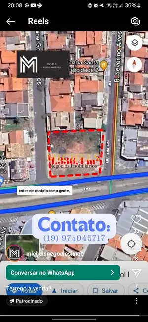 Terreno / Lote à venda, 1336m2 em Recanto do Sol I, Campinas - SP - imagem 2 Foto 2 de Terreno / Lote à venda, 1336m2 em Recanto do Sol I, Campinas - SP