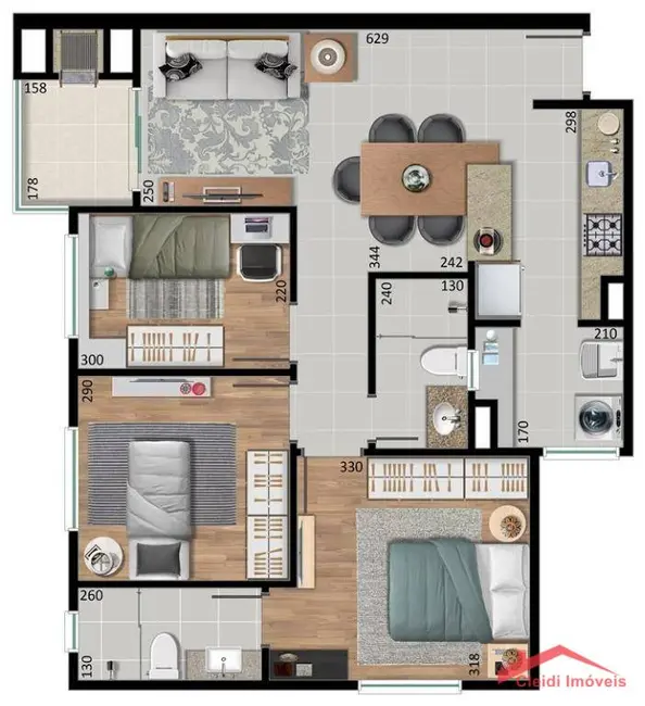 Foto 1 de Apartamento com 3 quartos à venda, 105m2 em Boa Vista, Joinville - SC