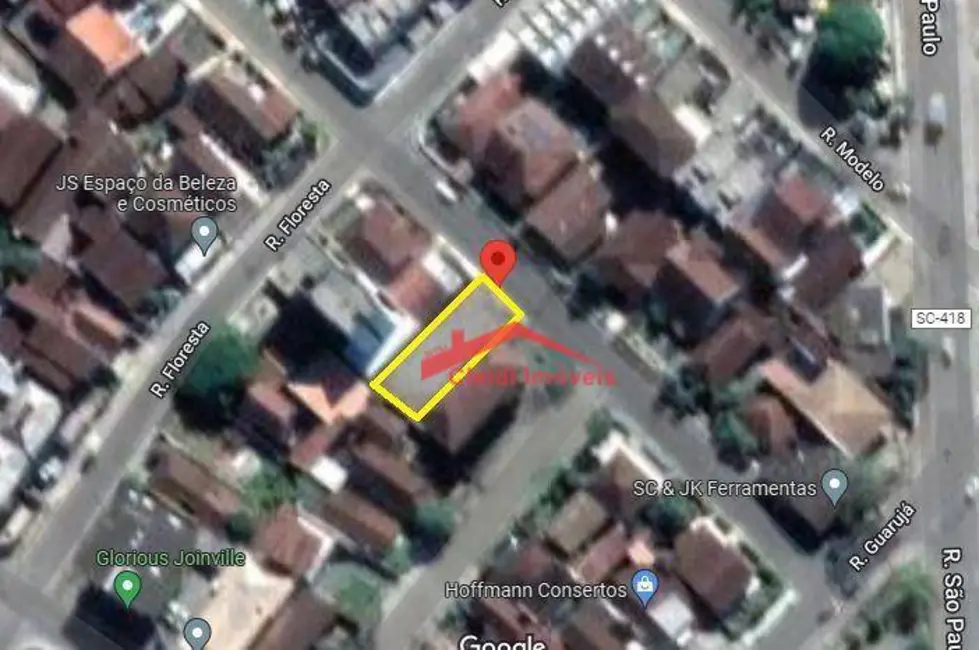 Foto 5 de Terreno / Lote para alugar, 413m2 em Floresta, Joinville - SC