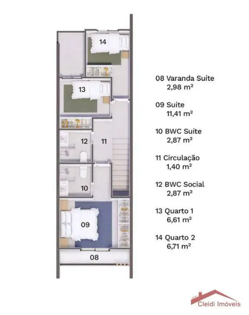 Sobrado com 3 quartos à venda, 94m2 em Nova Brasília, Joinville - SC - imagem 6 Foto 6 de Sobrado com 3 quartos à venda, 94m2 em Nova Brasília, Joinville - SC