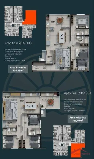 Foto 8 de Apartamento com 3 quartos à venda, 163m2 em Penha - SC
