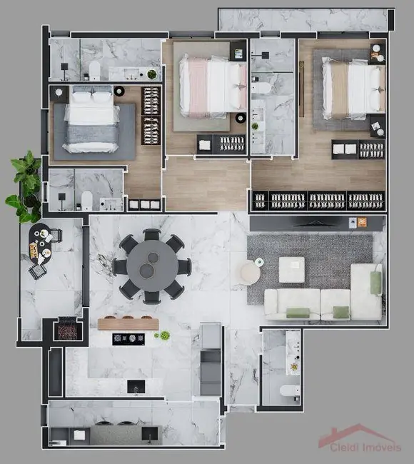 Foto 8 de Apartamento com 3 quartos à venda, 137m2 em Saguaçu, Joinville - SC