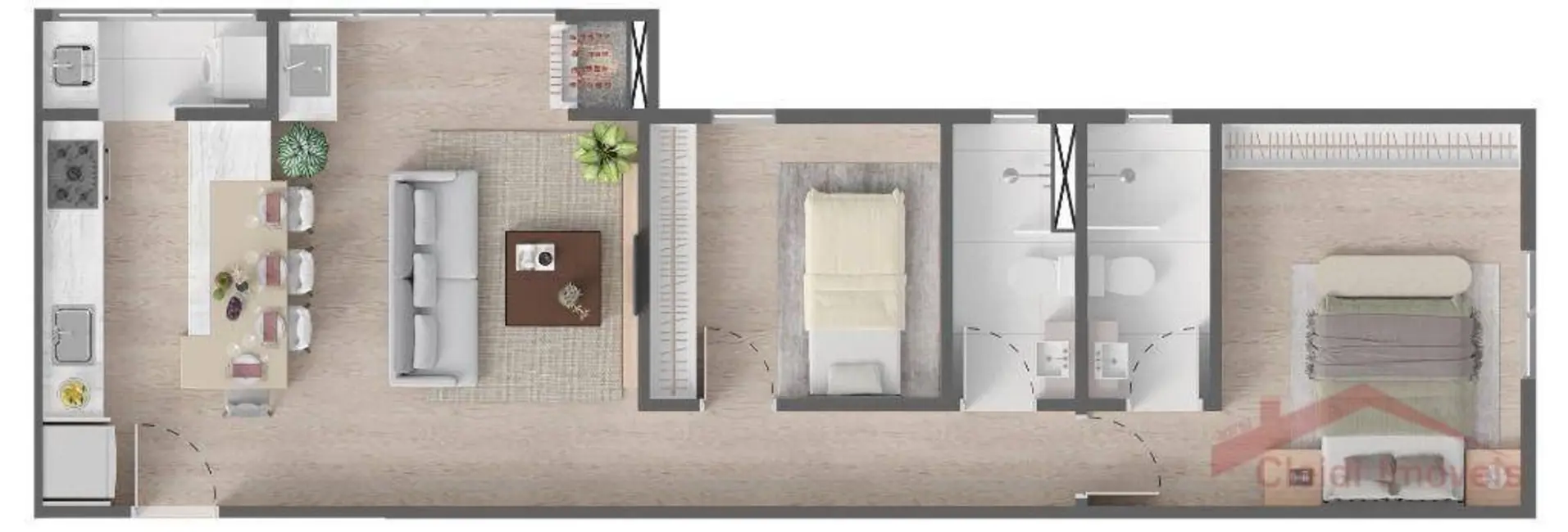 Apartamento com 2 quartos à venda, 65m2 em Costa e Silva, Joinville - SC - imagem 8 Foto 8 de Apartamento com 2 quartos à venda, 65m2 em Costa e Silva, Joinville - SC