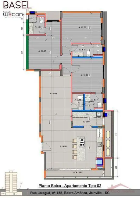 Foto 5 de Apartamento com 3 quartos à venda, 239m2 em América, Joinville - SC