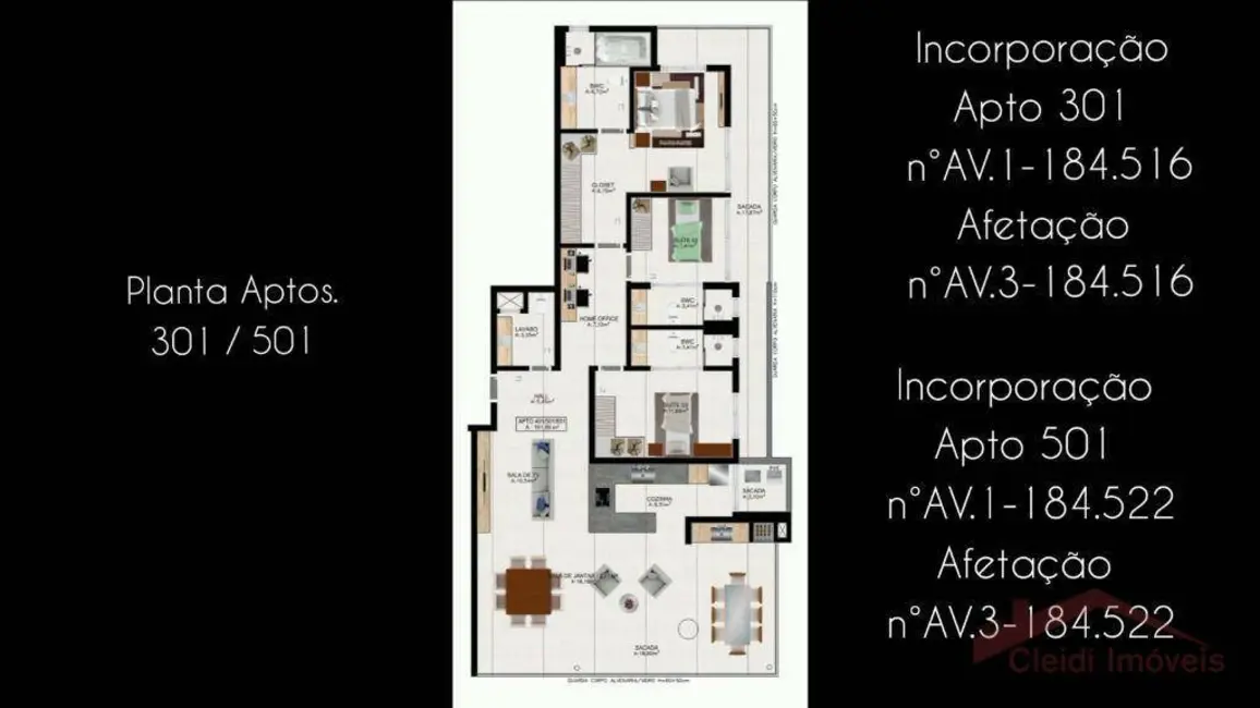 Apartamento com 3 quartos à venda, 221m2 em América, Joinville - SC - imagem 7 Foto 7 de Apartamento com 3 quartos à venda, 221m2 em América, Joinville - SC