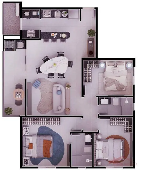 Foto 6 de Apartamento com 3 quartos à venda, 110m2 em Saguaçu, Joinville - SC
