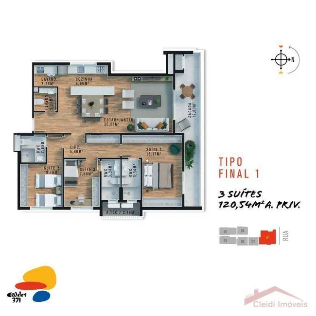 Foto 3 de Apartamento com 2 quartos à venda, 122m2 em América, Joinville - SC