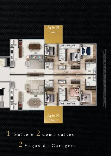 Foto 7 de Apartamento com 3 quartos à venda, 124m2 em Centro, Balneario Picarras - SC