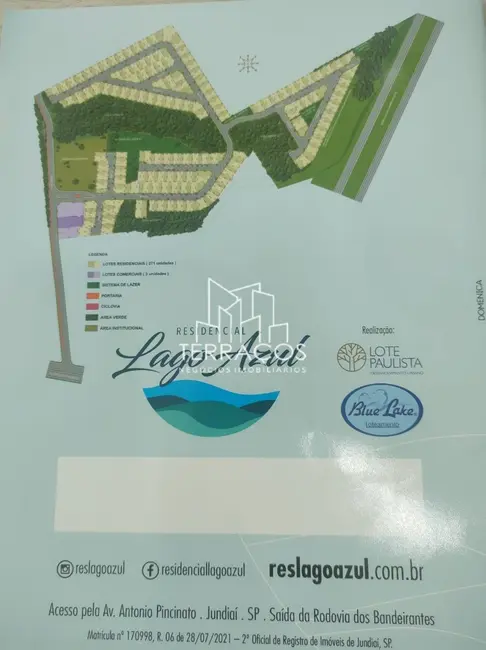 Foto 5 de Terreno / Lote à venda, 250m2 em Recanto Quarto Centenário, Jundiai - SP