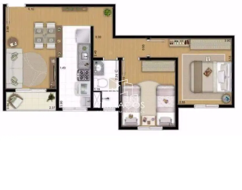 Apartamento com 2 quartos à venda, 49m2 em Vila Nambi, Jundiai - SP - imagem 9 Foto 9 de Apartamento com 2 quartos à venda, 49m2 em Vila Nambi, Jundiai - SP