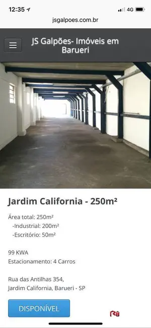 Foto 5 de Armazém / Galpão para alugar, 250m2 em Jardim Califórnia, Barueri - SP