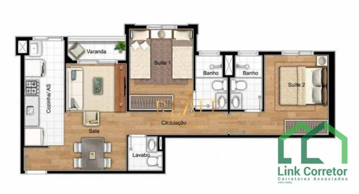 Foto 2 de Apartamento com 2 quartos à venda, 57m2 em Vila Satúrnia, Campinas - SP
