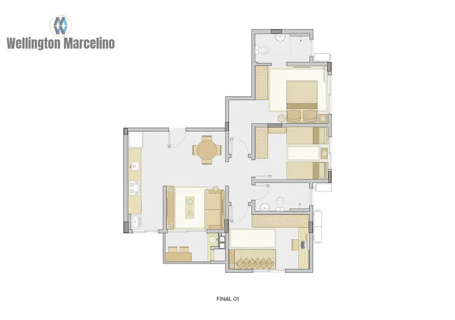 Foto 8 de Apartamento com 3 quartos à venda, 70m2 em Nova Palhoça, Palhoca - SC