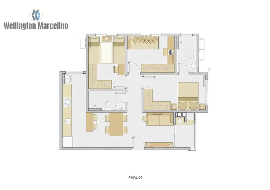 Foto 9 de Apartamento com 3 quartos à venda, 70m2 em Nova Palhoça, Palhoca - SC
