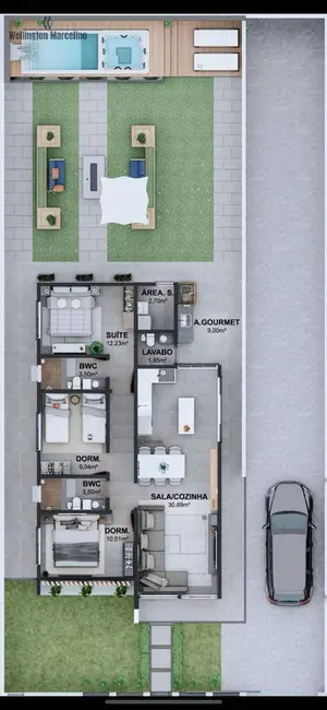 Foto 3 de Casa com 3 quartos à venda, 98m2 em Forquilhas, Sao Jose - SC