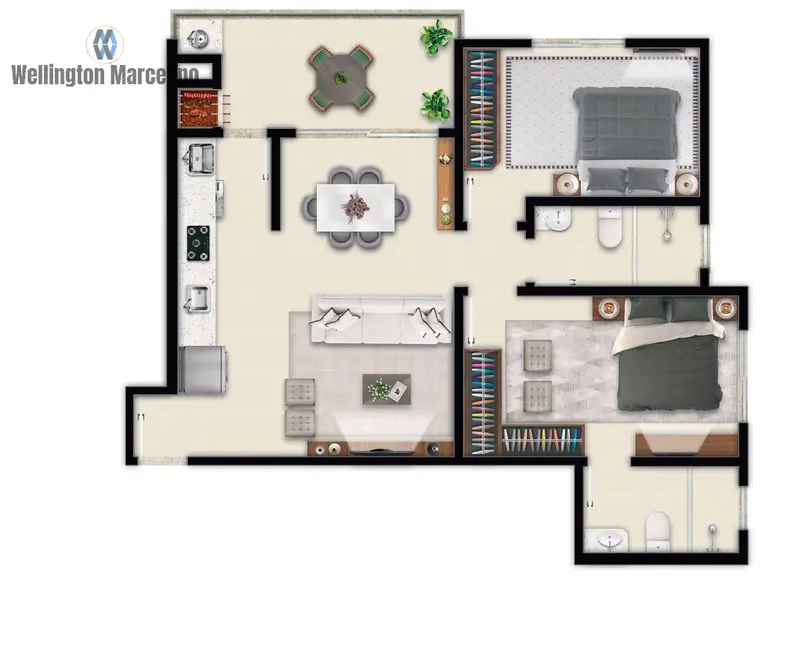 Foto 8 de Apartamento com 2 quartos à venda, 73m2 em Pagani, Palhoca - SC