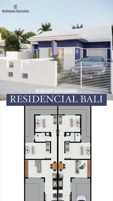 Foto 4 de Casa com 2 quartos à venda, 48m2 em Forquilhas, Sao Jose - SC