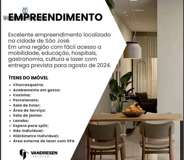 Foto 5 de Sobrado com 2 quartos à venda, 94m2 em Forquilhas, Sao Jose - SC