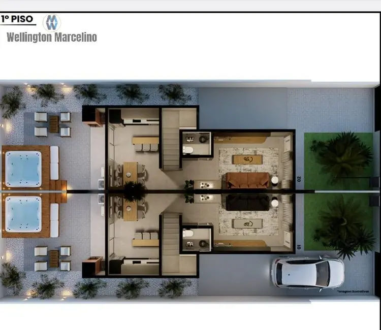 Foto 3 de Sobrado com 2 quartos à venda, 94m2 em Forquilhas, Sao Jose - SC