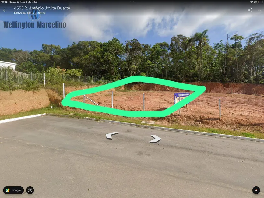 Foto 3 de Terreno / Lote à venda, 421m2 em Forquilhas, Sao Jose - SC