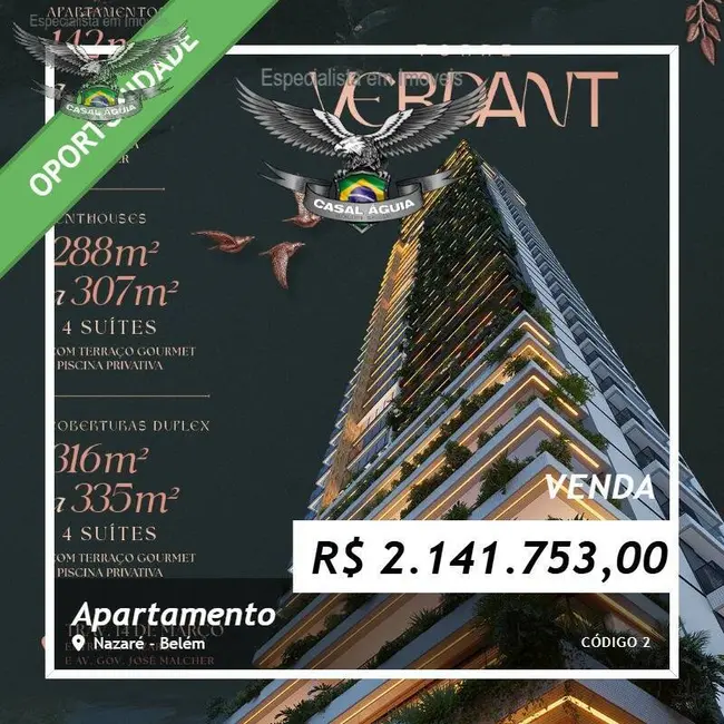 Apartamento com 3 quartos à venda, 151m2 em Nazaré, Belem - PA - imagem 1 Foto 1 de Apartamento com 3 quartos à venda, 151m2 em Nazaré, Belem - PA