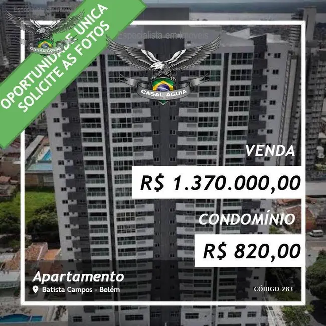 Foto 1 de Apartamento com 3 quartos à venda, 106m2 em Batista Campos, Belem - PA
